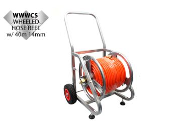 Wheeled Hose Reel w/ 40m of 14mm x 10mm(id) Hose