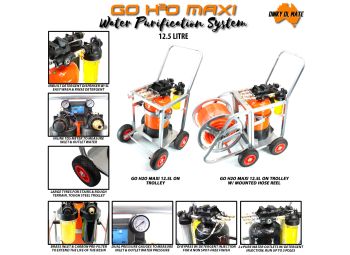 GO H2O MAXI 12.5 Litre Portable De-ionisation System on Trolley