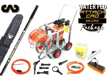Complete Water Fed Package Aero Attack CAD 9m Long (100% carbon pole 9.0m–18.0m Schwarzenegger)