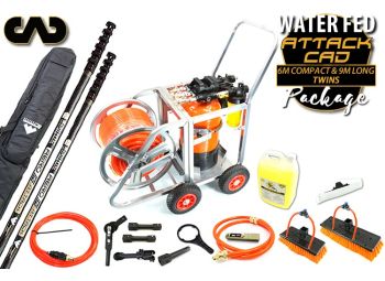 Complete Water Fed Package Aero Attack CAD TWINS (2 x 100% carbon fibre CAD poles (6.0m + 9.0m))