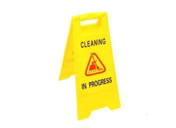 A-Frame Cleaning in Progress Safety Sign