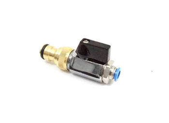 Metal Pole Hose Valve - 8mm Push-fit to Brass Tap Connector