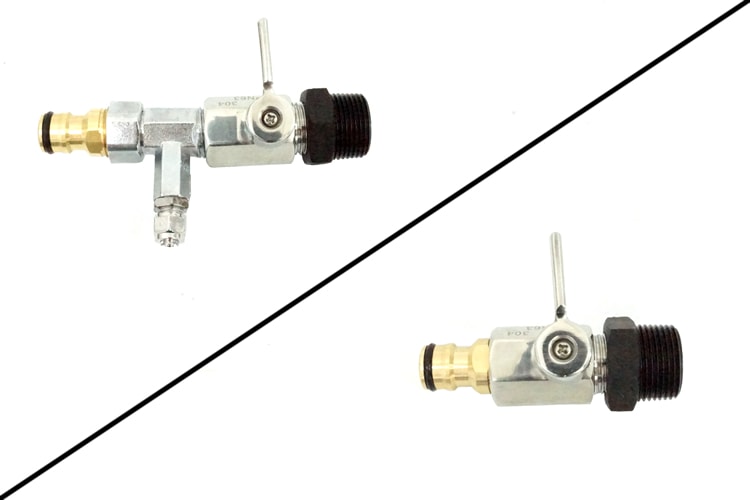 DI Bypass Pure Water Outlet with and without detergent injector